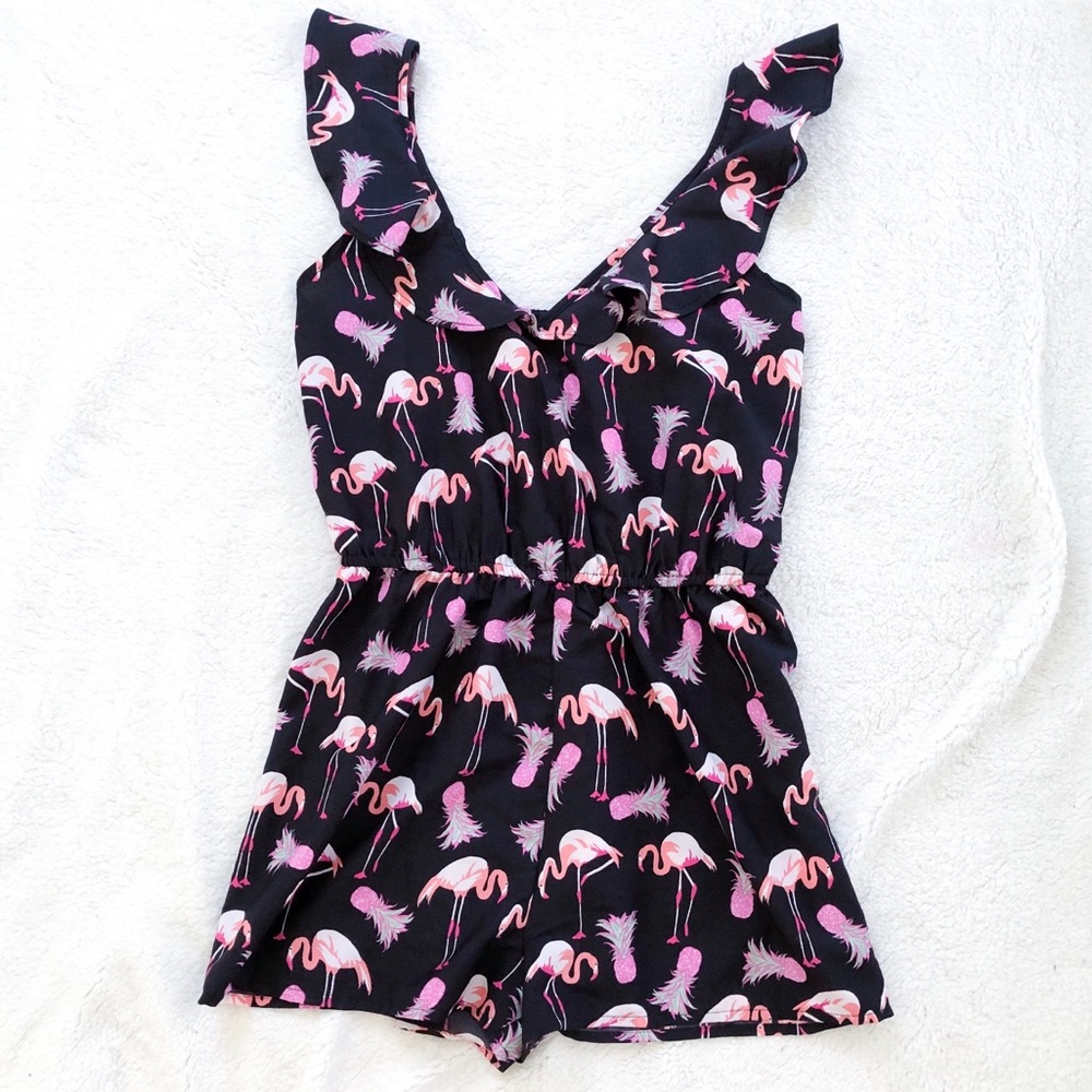 Primark Atmosphere Tropical Black Pink Romper 6